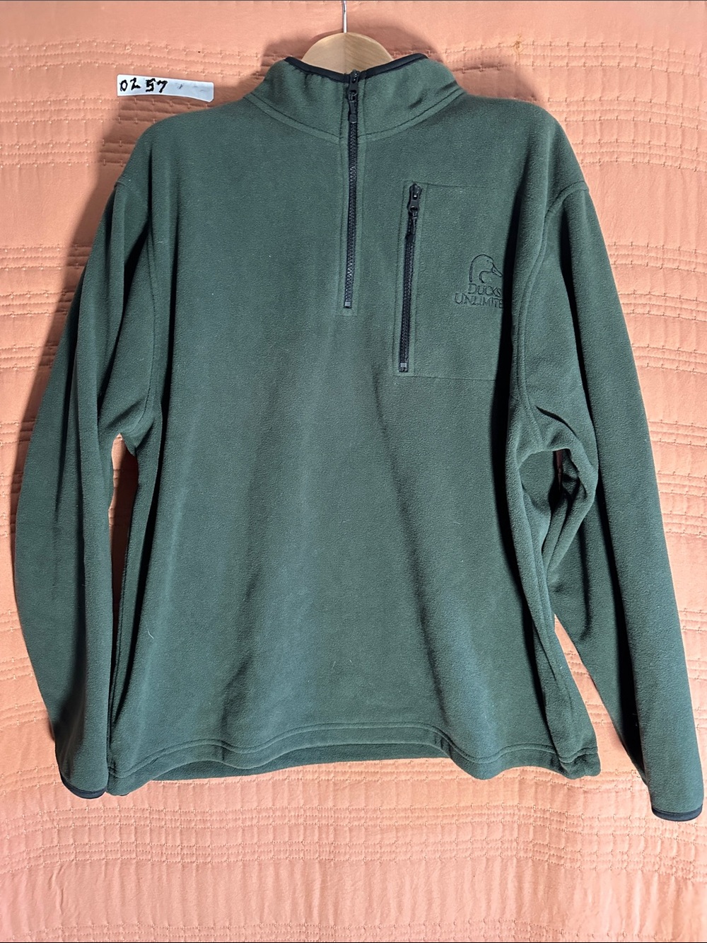 Men's Green Half-Zip Fleece Pullover